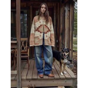 Ralph Lauren Yellowstone Cardiga Fair Isle Southwest Tribal Cozy Sweater Print S